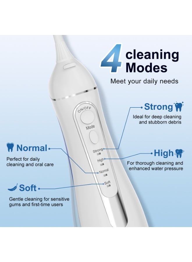 Pixel B Water Flosser Oral Irrigator Portable, Cordless, 5 Jet Tips, 300ml Tank, 4 Modes, USB Rechargeable, IPX7 Waterproof Model C260 - Image 4